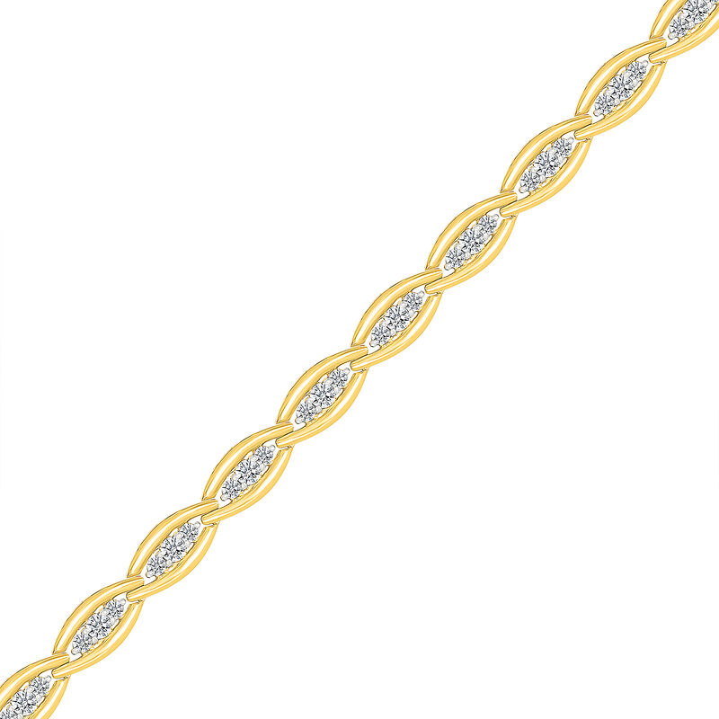 Lab Grown Diamond 2ctw. Fashion Link Bracelet in Gold Vermeil Finish image number null